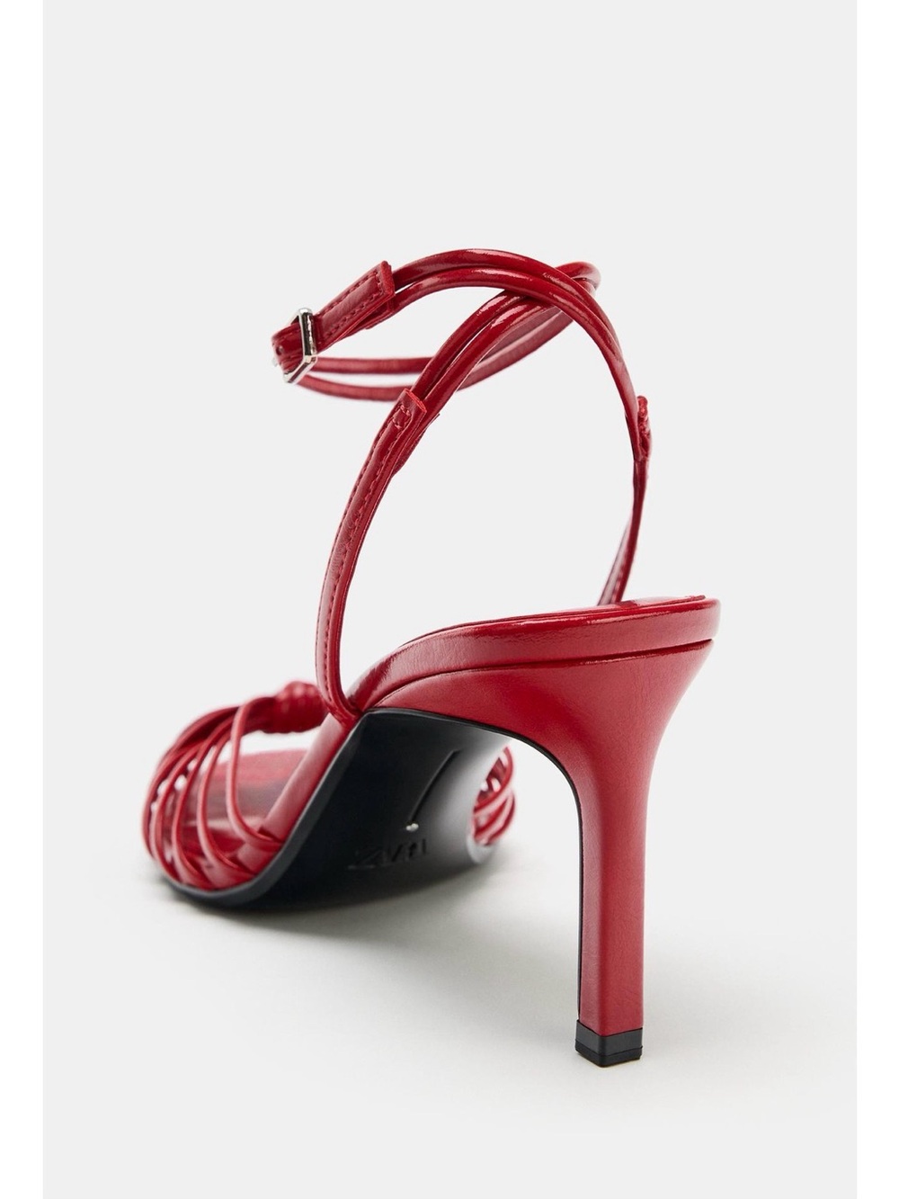 Zara Red Strappy Knotted Stiletto Sandals - Picture 5 of 5